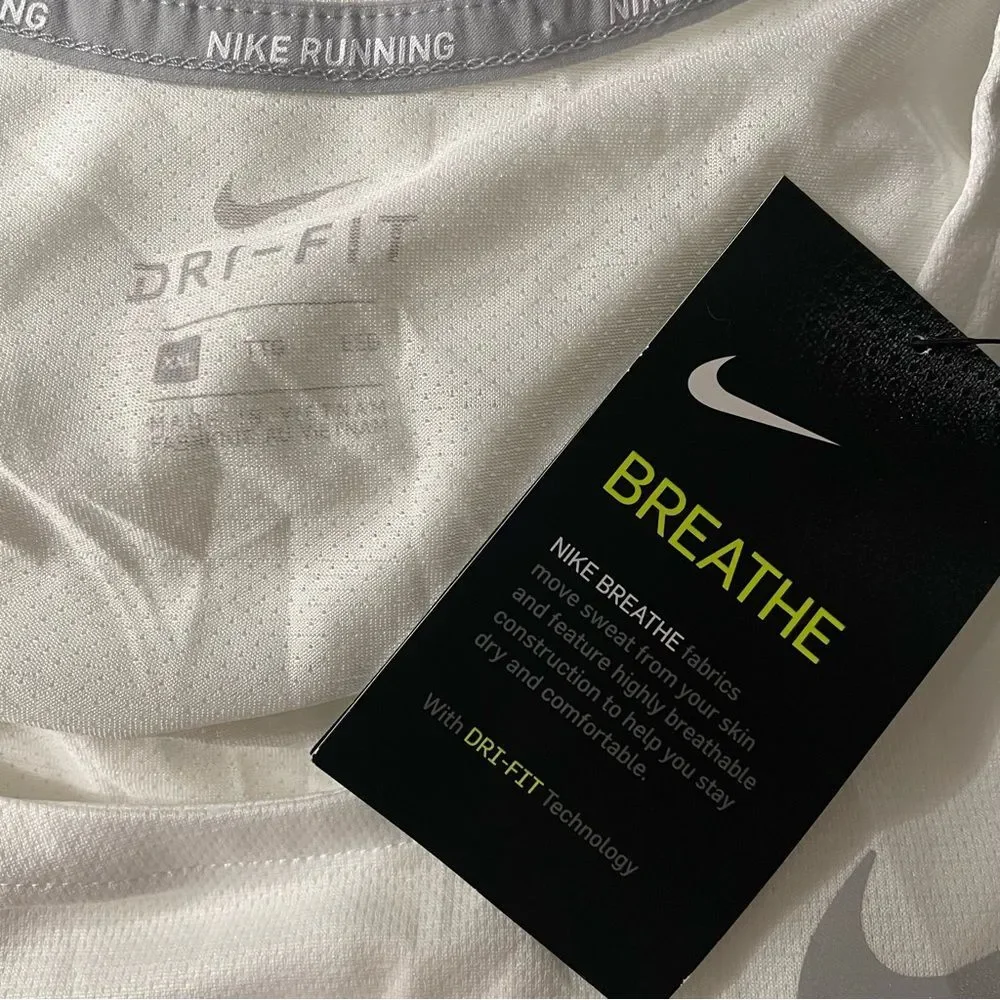 NWT Nike Running Dri-Fit White Ventilated Athletic Tank Top